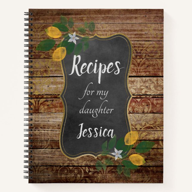 Personalised Recipes for my Daughter on Brown Notebook (Front)
