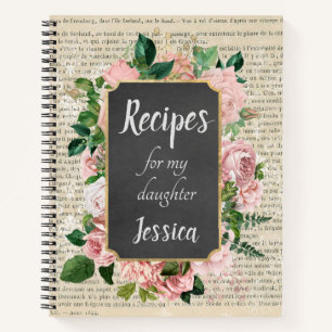 Personalised Recipes for my Daughter on Newsprint Notebook