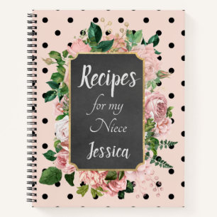 Personalised Recipes for my Niece Pink Notebook