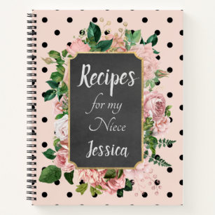 Personalised Recipes for my Niece Pink Notebook