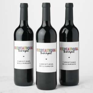 Personalised Recreational Therapist Wine Label