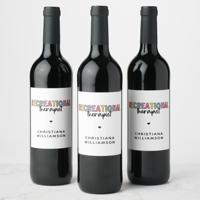 Personalised Recreational Therapist Wine Label (Bottles)