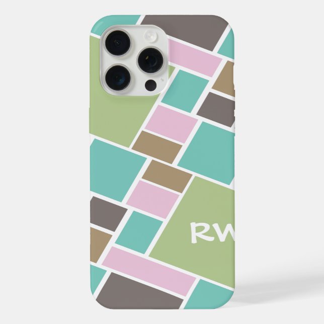 Personalised Rectangle  and squares  pattern iPhone Case (Back)