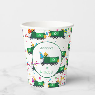 Personalised Recycling Garbage Truck Party Paper Cups