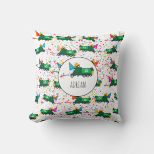 Personalised Recycling Garbage Truck Party Pattern Cushion