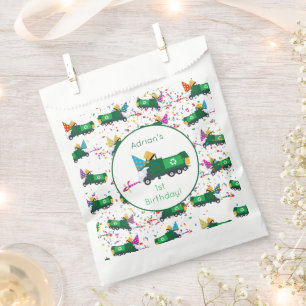 Personalised Recycling Garbage Truck Party Pattern Favour Bags