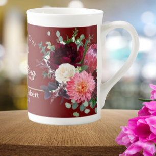 Personalised Red 50th Couples Wedding Anniversary  Bone China Mug