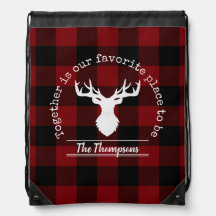 Personalised Red and Black Buffalo Plaid