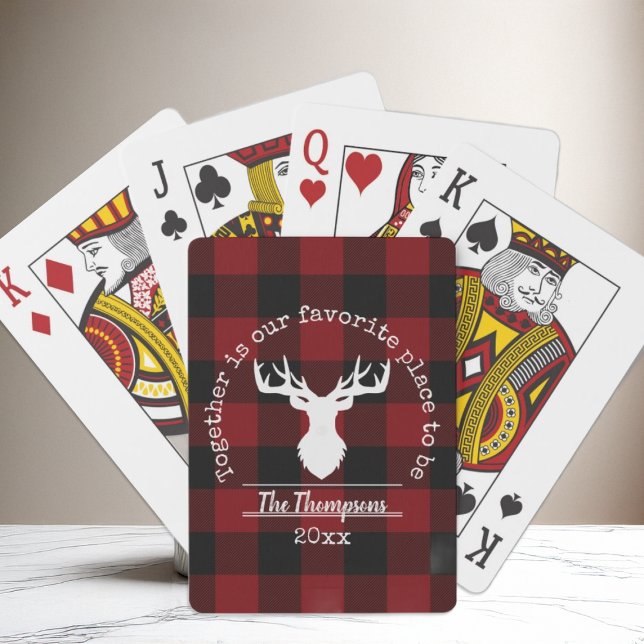 Personalised Red and Black Buffalo Plaid Playing Cards (Creator Uploaded)