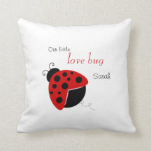Personalised Red and Black Lady Bug Pilllow