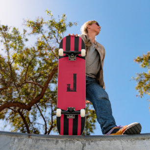 Personalised Red and Black  Skateboard