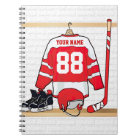 Personalised Red and White Ice Hockey Jersey