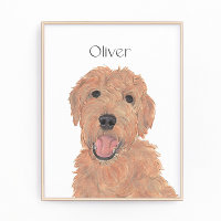 Personalised Red Apricot Golden Doodle Art