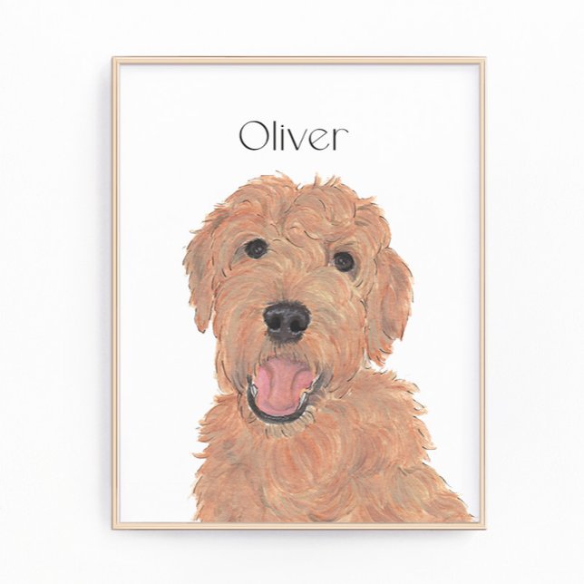Personalised Red Apricot Golden Doodle Art Photo Print (Creator Uploaded)