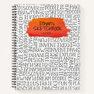 Personalised Red Artist Sketchbook Notebook