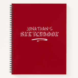 Personalised Red Artist Sketchbook Notebook