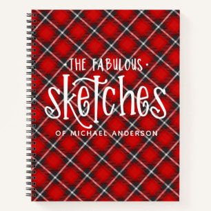 Personalised Red Artist Sketchbook Notebook