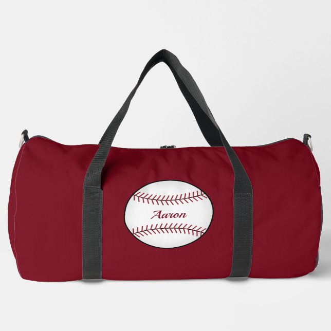  Personalised Red Baseball Duffel Bag Gift (Front)