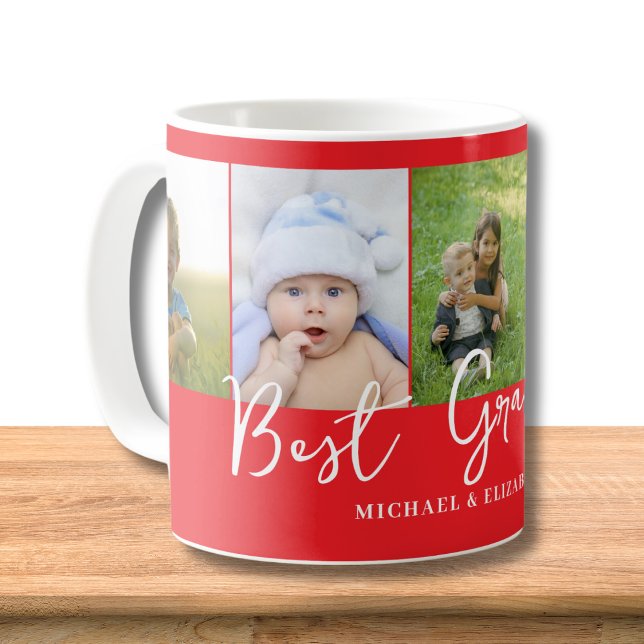 Personalised Red Best Grandma Photo  Coffee Mug (Creator Uploaded)