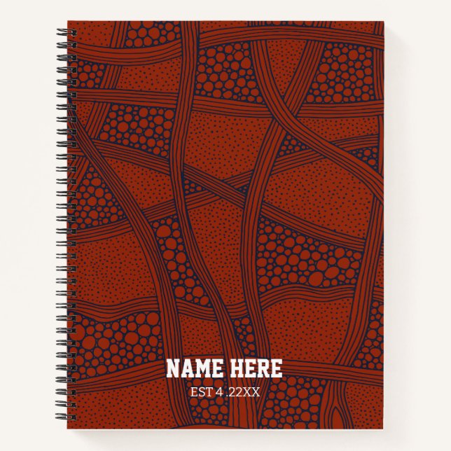 Personalised Red &Black Abstract  Spiral Notebook (Front)