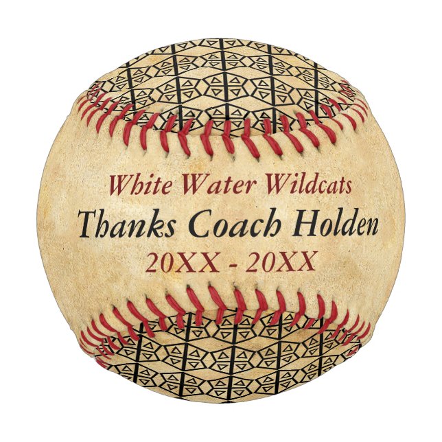 Personalised Red Black Baseball Coach Thank You (Front)
