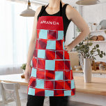 Personalised Red Blue Plaid Pattern Name Apron<br><div class="desc">Personalised Red Blue Plaid Pattern Name Apron. Add your name.</div>