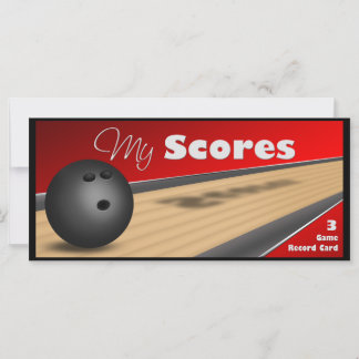 Personalised Red Bowling Score Cards
