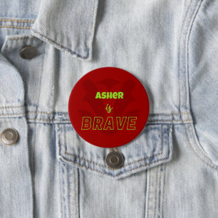 Personalised Red Bravery Honey Badger Affirmation 7.5 Cm Round Badge