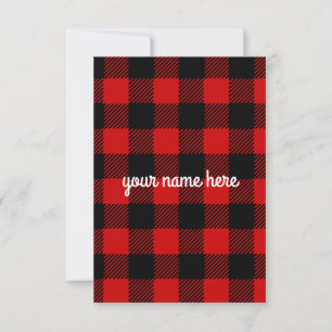 Personalised Red Buffalo Plaid Notecards