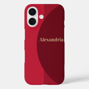 Personalised Red burgundy Stripe iPhone 16 Case