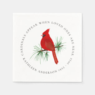Personalised Red Cardinal Funeral Wake Napkin