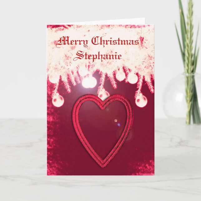 Personalised red Christmas cards (Front)