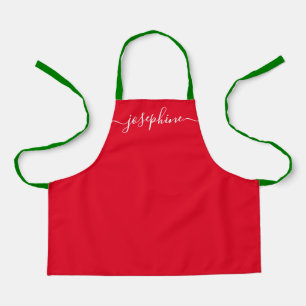 Personalised Red Christmas Simple  Name Apron