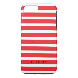 Personalised Red Christmas Stripes Case-Mate iPhone Case