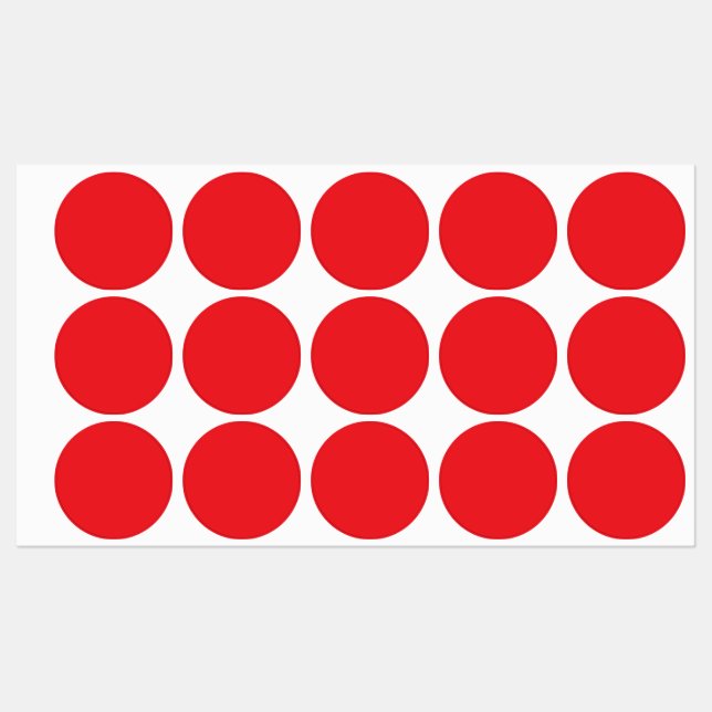Personalised Red Circle Waterproof Label (Sheet)