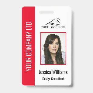 Personalised Red Corporate Employee Security ID Badge