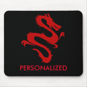Personalised Red Dragon Mouse Pad