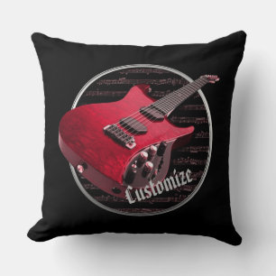 Personalised Red Electric Guitar Cushion