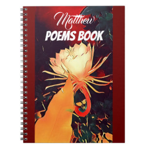 Personalised Red Exotic Bramha Lotus Floral Poems Notebook
