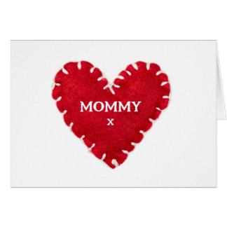 Personalised Red Felt Heart Mother's Day Card