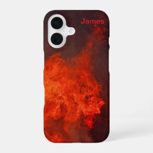 Personalised Red Fire Sturdy Apple iPhone Case