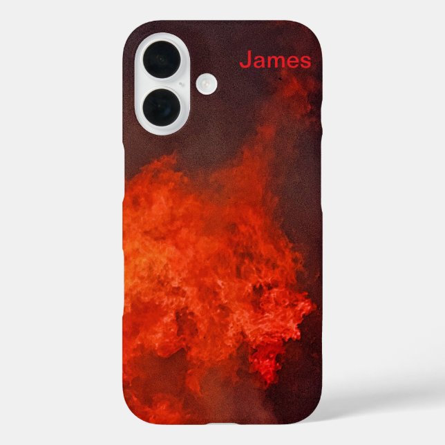 Personalised Red Fire Sturdy Apple iPhone Case (Back)