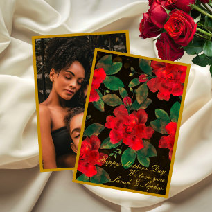 Personalised Red Floral We Love You Mother's Day Holiday Card