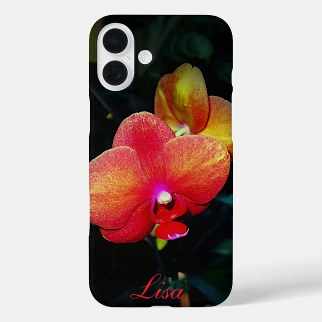 Personalised Red Flower  Apple iPhone Case (Back)