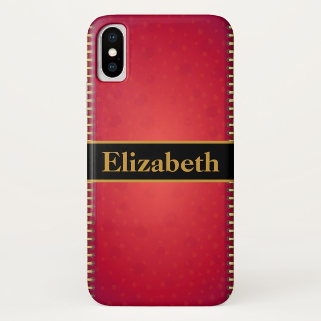 Personalised Red Glitter Faux Foil Confetti Case-Mate iPhone Case (Back)