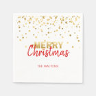Personalised RED Gold Confetti Merry Christmas
