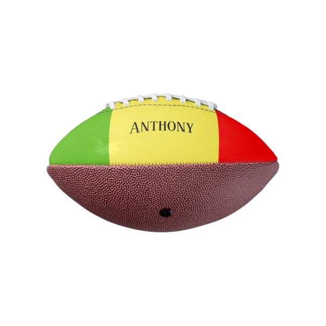 Personalised Red Gold & Green Football (Rotated 270)
