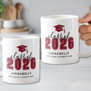 Personalised Red Graduation Coffee Mug