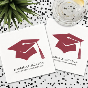 Personalised Red Graduation Napkin