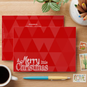 Personalised Red Green Holly Happy little Holiday Envelope